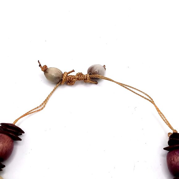 Handcrafted Adjustable Bracelet Natural Seed Beads Floral Design Bohemian Style - Picture 7 of 12